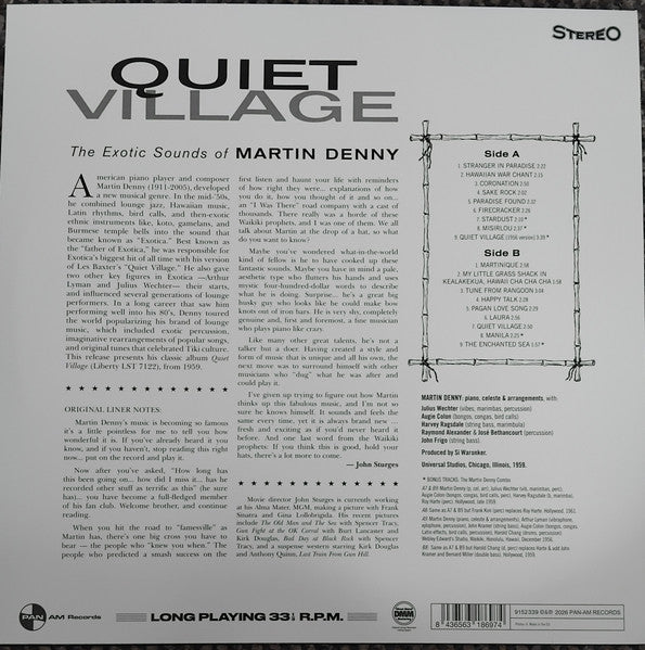 Martin Denny : Quiet Village: The Exotic Sounds Of Martin Denny (LP,Reissue)