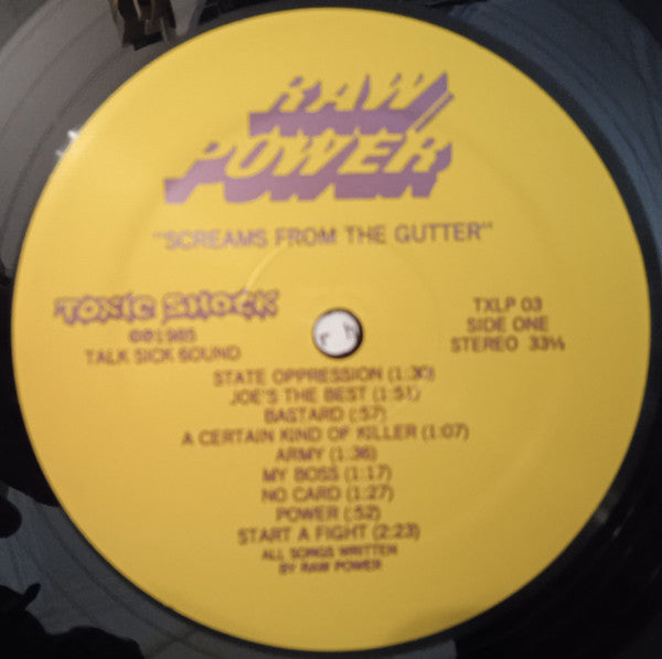 Raw Power (2) : Screams From The Gutter (LP,Album,Reissue)