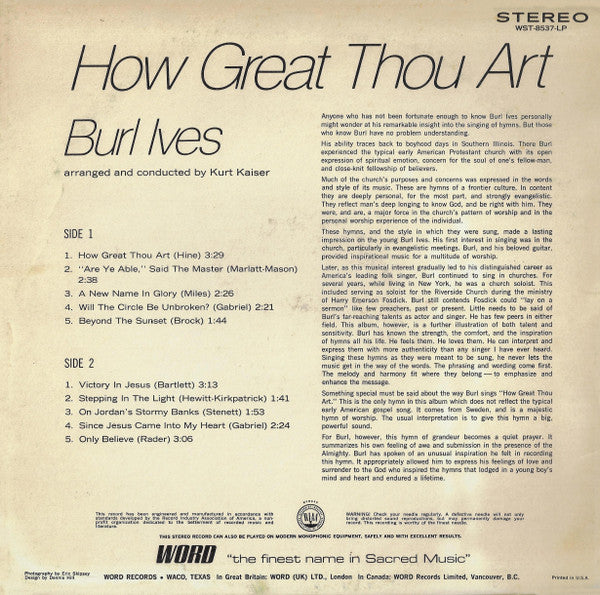 Burl Ives : How Great Thou Art (LP,Album)
