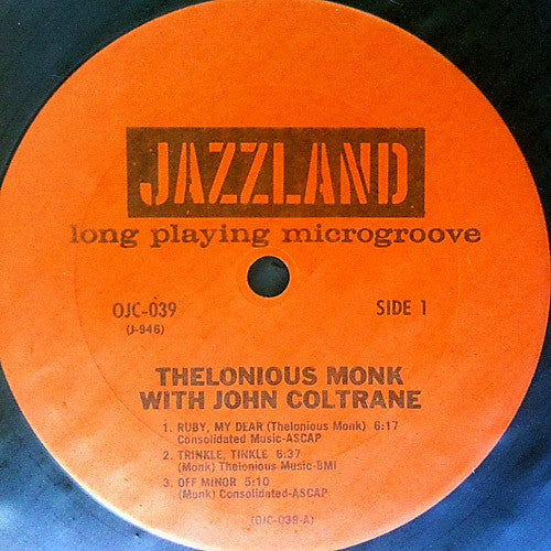 Thelonious Monk With John Coltrane : Thelonious Monk With John Coltrane (LP,Album,Reissue)
