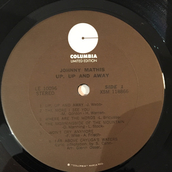 Johnny Mathis : Up,Up And Away (LP,Album,Stereo)