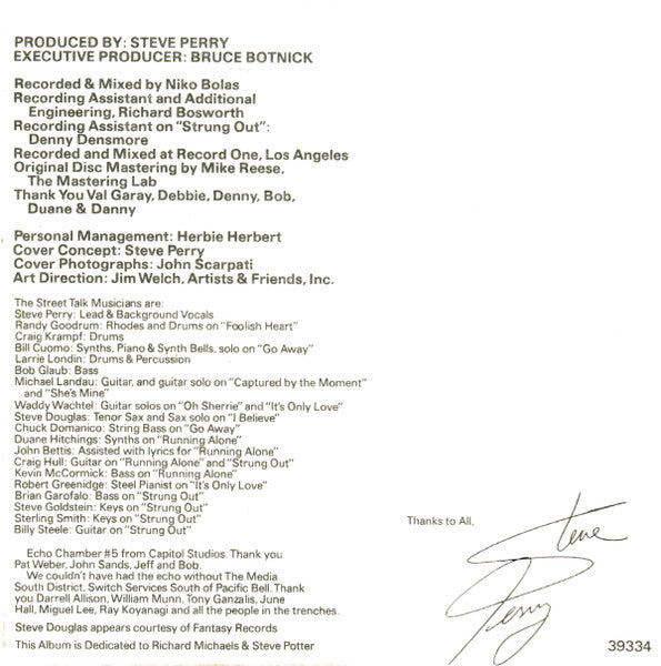 Steve Perry : Street Talk (Album)