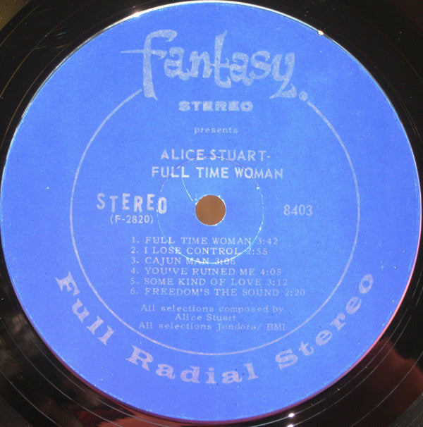 Alice Stuart : Full Time Woman (LP,Album)