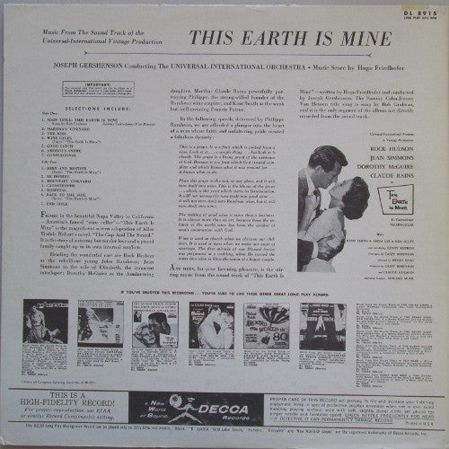 Hugo Friedhofer : This Earth Is Mine (LP,Promo,Mono)