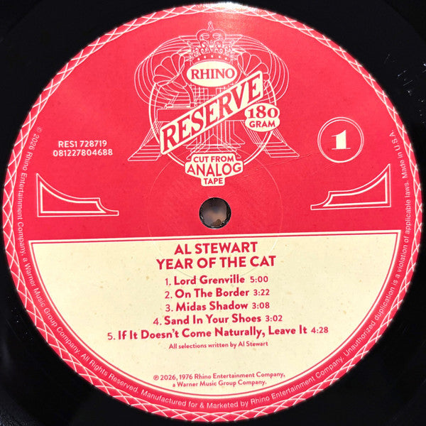 Al Stewart : Year Of The Cat (LP,Album,Reissue,Stereo)