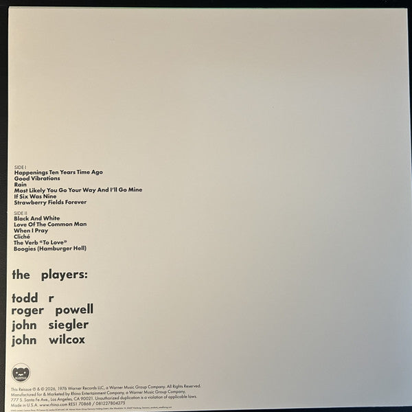 Todd Rundgren : Faithful (LP,Album,Reissue)