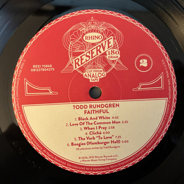 Todd Rundgren : Faithful (LP,Album,Reissue)