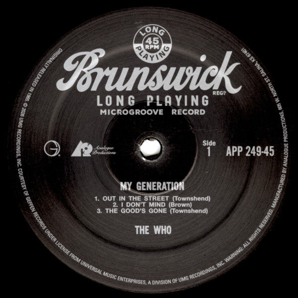 Who, The : My Generation (12",45 RPM,Album,Limited Edition,Reissue,Mono)