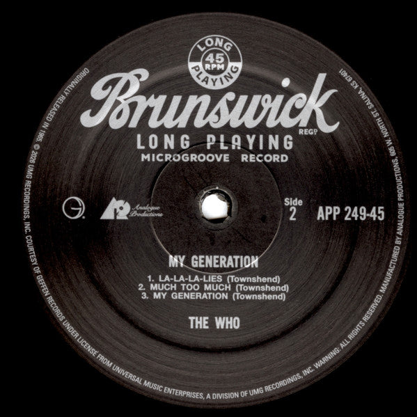 Who, The : My Generation (12",45 RPM,Album,Limited Edition,Reissue,Mono)