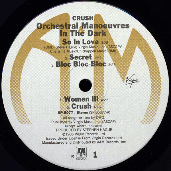Orchestral Manoeuvres In The Dark : Crush (LP,Album,Stereo)