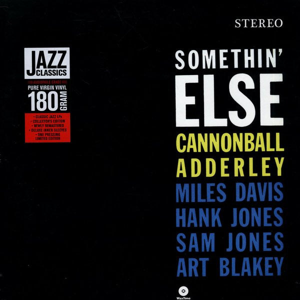 Cannonball Adderley : Somethin' Else (LP,Album,Limited Edition,Reissue,Remastered,Stereo)
