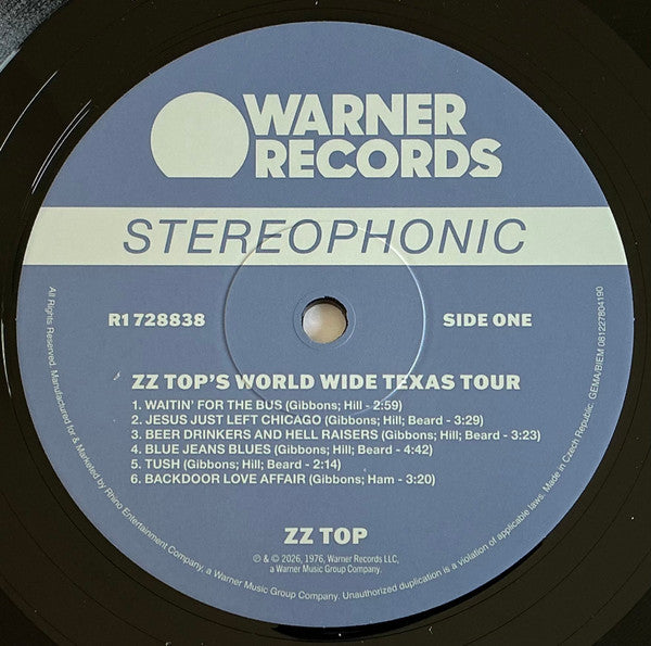 ZZ Top : ZZ Top's World Wide Texas Tour (LP,Compilation,Reissue,Stereo)