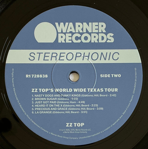 ZZ Top : ZZ Top's World Wide Texas Tour (LP,Compilation,Reissue,Stereo)