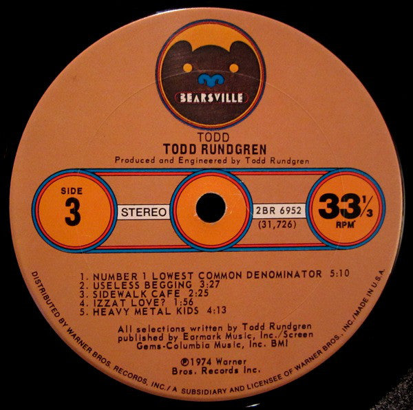Todd Rundgren : Todd (LP,Album)