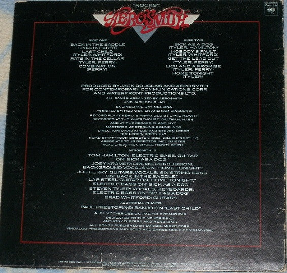 Aerosmith : "Rocks" (LP,Album,Stereo)