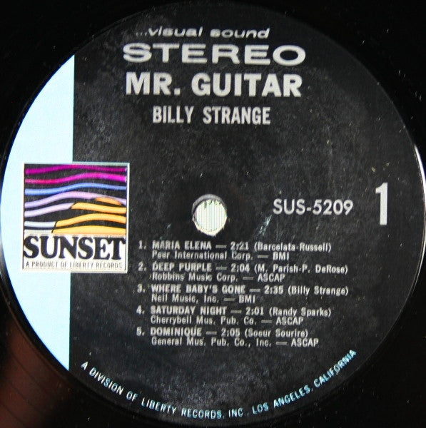 Billy Strange : Mr. Guitar (LP,Album,Reissue,Styrene,Stereo)