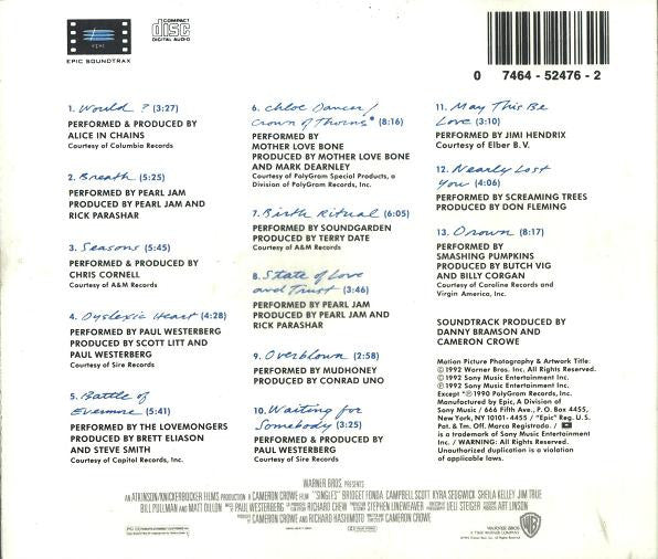 Various : Singles - Original Motion Picture Soundtrack (Compilation)