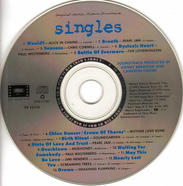 Various : Singles - Original Motion Picture Soundtrack (Compilation)