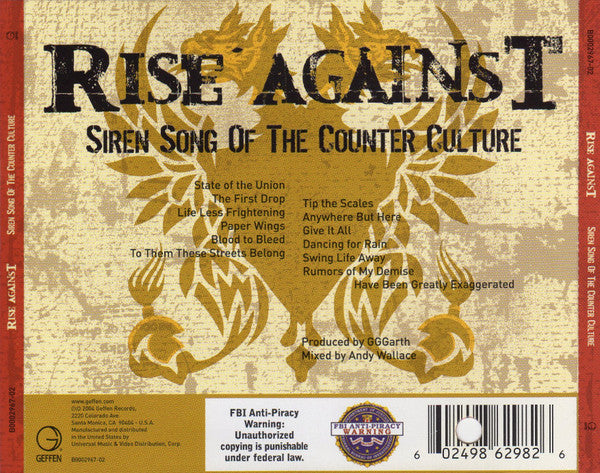 Rise Against : Siren Song Of The Counter Culture (Album)
