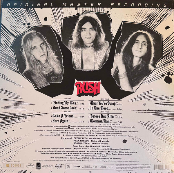 Rush : Rush (12",45 RPM,Album,Numbered,Reissue,Special Edition,Stereo)