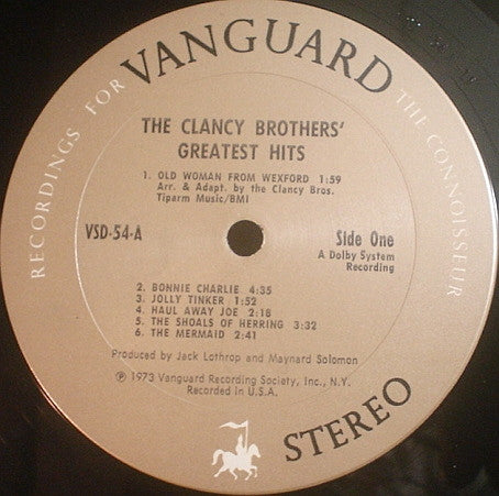 Clancy Brothers, The With Louis Killen : Greatest Hits (LP)
