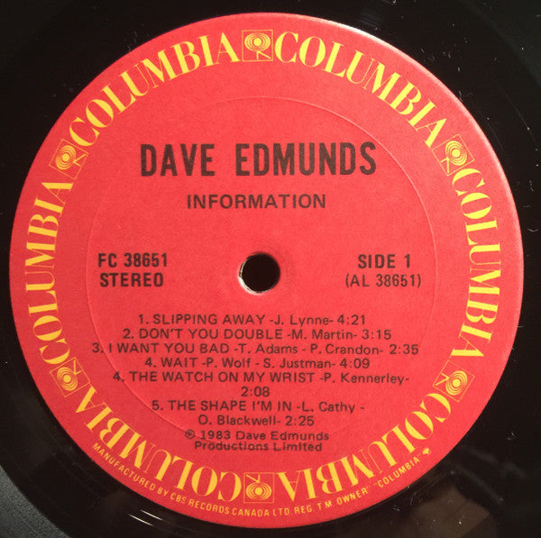Dave Edmunds : Information (LP,Album)