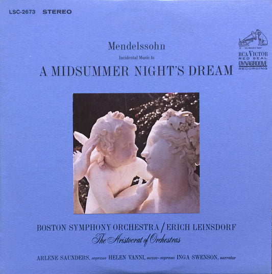 Felix Mendelssohn-Bartholdy, Boston Symphony Orchestra / Erich Leinsdorf : Incidental Music To A Midsummer Night's Dream (LP,Album,Stereo)