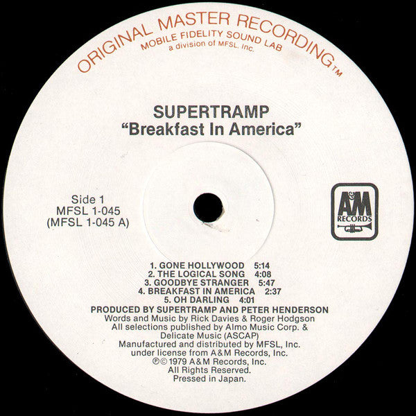 Supertramp : Breakfast In America (LP,Album,Reissue)