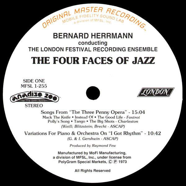Bernard Herrmann Conducting London Festival Recording Ensemble, The : The Four Faces Of Jazz (LP,Album,Limited Edition,Numbered,Reissue,Remastered)