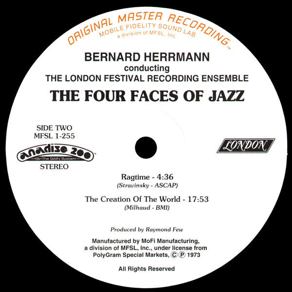 Bernard Herrmann Conducting London Festival Recording Ensemble, The : The Four Faces Of Jazz (LP,Album,Limited Edition,Numbered,Reissue,Remastered)