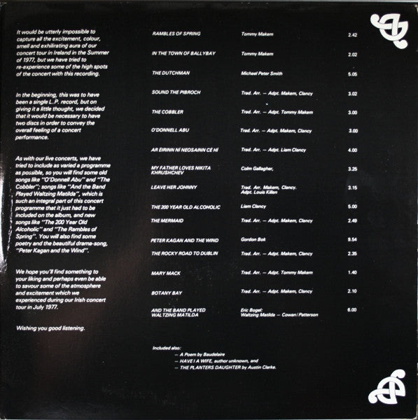 Makem & Clancy : The Makem & Clancy Concert (LP,Album,Reissue)