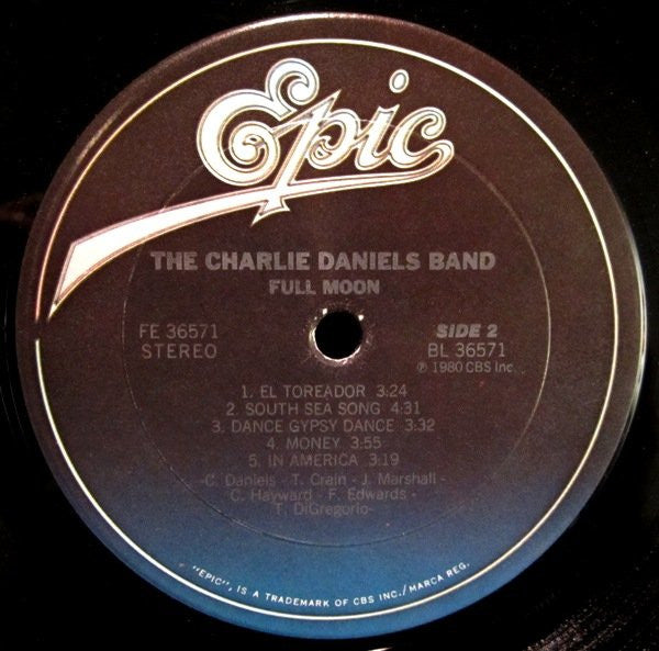 Charlie Daniels Band, The : Full Moon (LP,Album,Stereo)