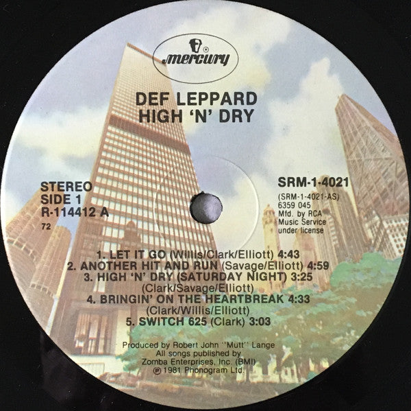 Def Leppard : High 'N' Dry (LP,Album,Club Edition)
