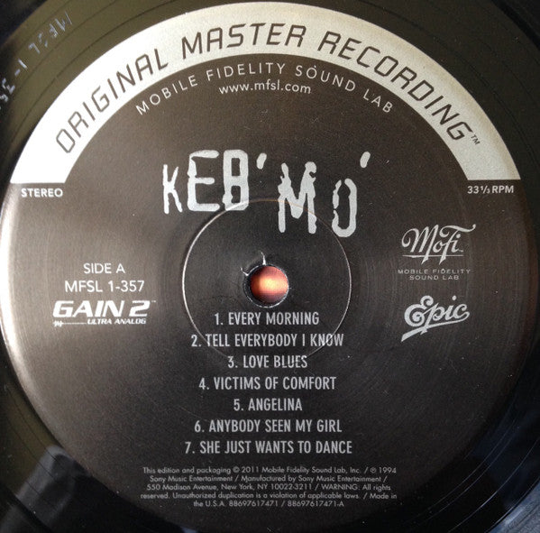 Keb' Mo' : Keb' Mo' (LP,Album,Limited Edition,Numbered,Reissue,Remastered,Stereo)