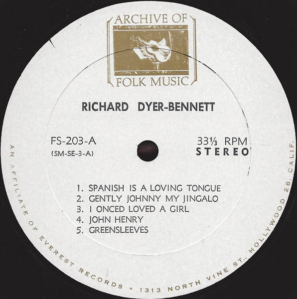Richard Dyer-Bennet : Richard Dyer-Bennett (LP,Compilation)