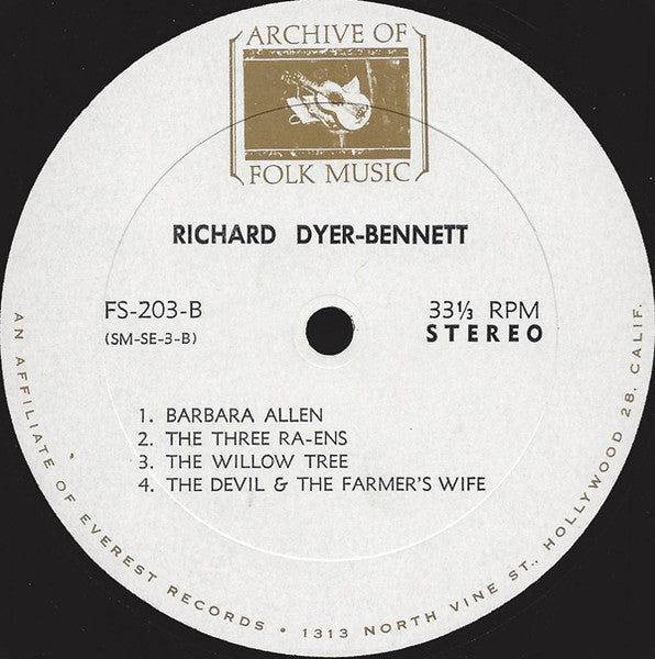 Richard Dyer-Bennet : Richard Dyer-Bennett (LP,Compilation)