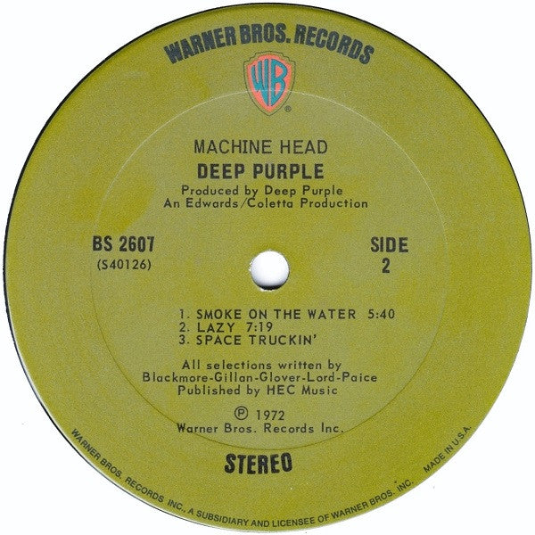 Deep Purple : Machine Head (LP,Album,Stereo)