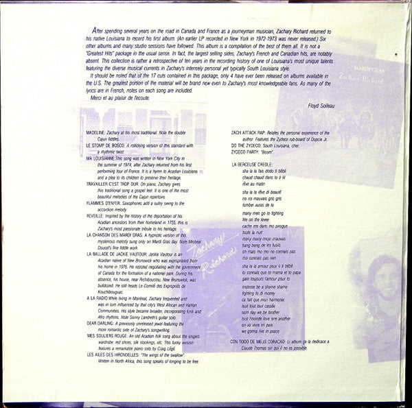 Zachary Richard : Looking Back (LP,Compilation)