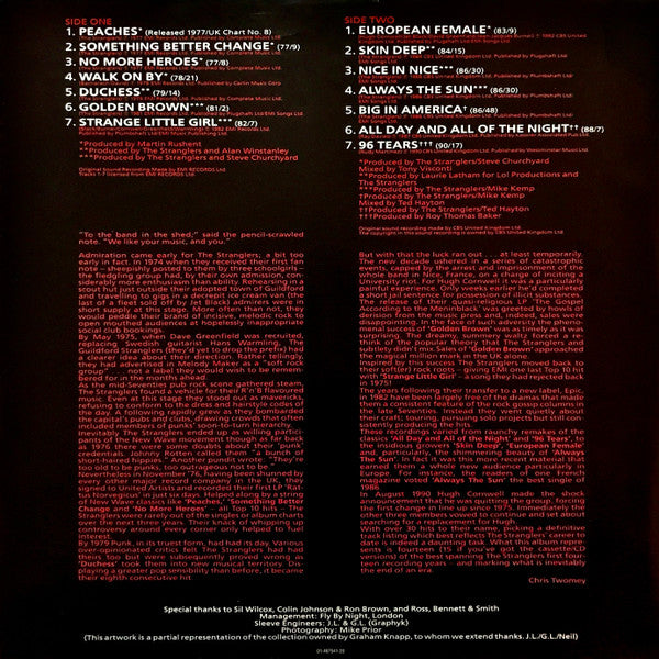 Stranglers, The : Greatest Hits 1977 - 1990 (LP,Compilation,Stereo)