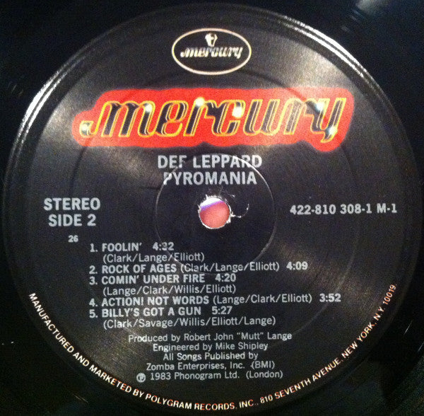 Def Leppard : Pyromania (LP,Album,Stereo)