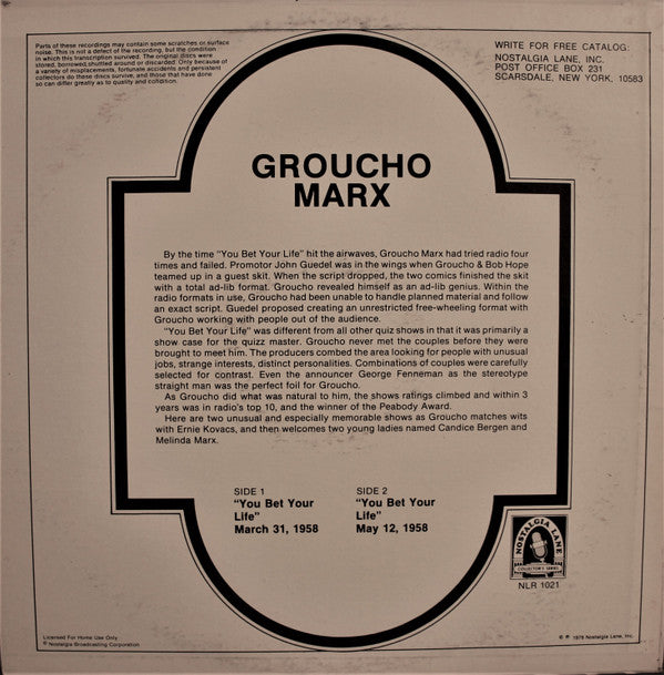 Groucho Marx : Groucho (LP)
