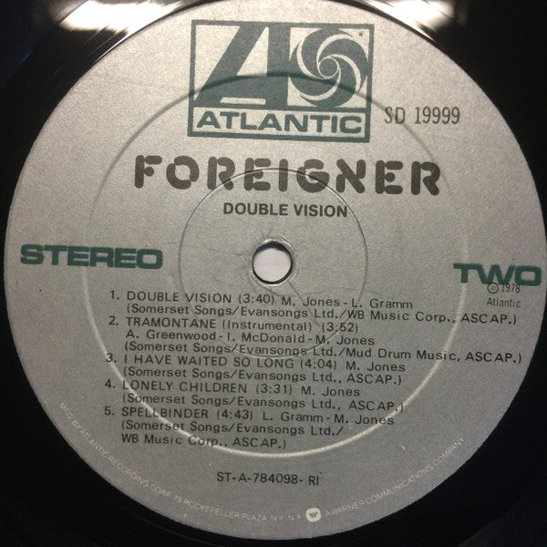 Foreigner : Double Vision (LP,Album,Stereo)