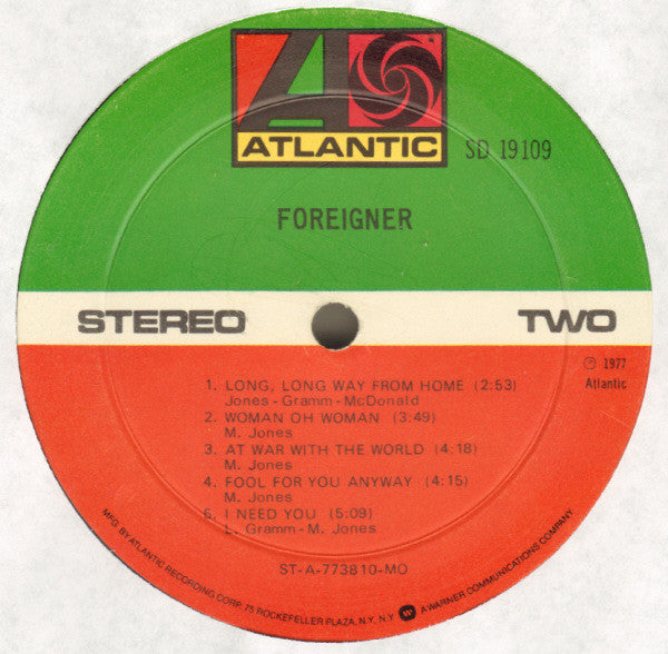Foreigner : Foreigner (LP,Album,Reissue,Stereo)
