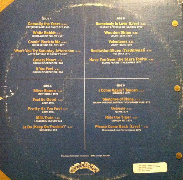 Jefferson Airplane : Flight Log (LP,Compilation,Stereo)