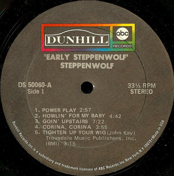 Steppenwolf : Early Steppenwolf (LP,Album,Stereo)