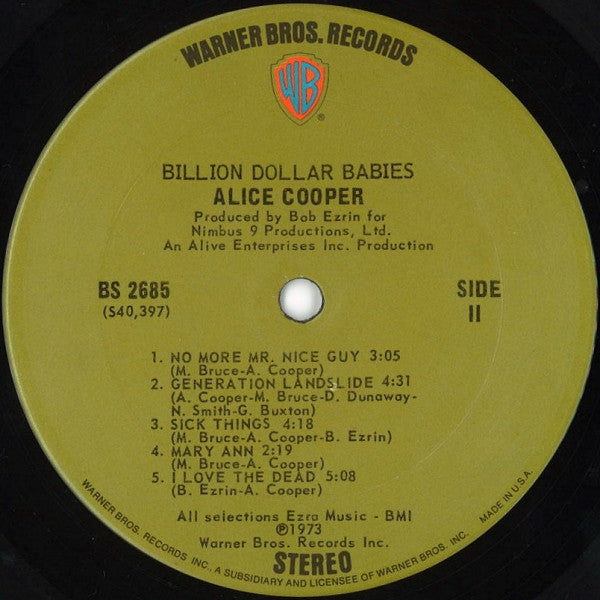 Alice Cooper : Billion Dollar Babies (LP,Album)