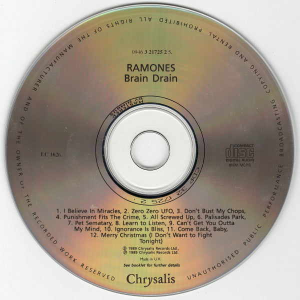 Ramones : Brain Drain (Album,Reissue,Stereo)