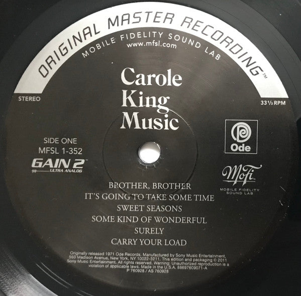 Carole King : Music (LP,Album,Limited Edition,Numbered,Reissue,Remastered,Special Edition,Stereo)