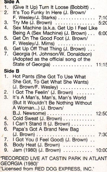 James Brown : The Original Showman Live! (Album)
