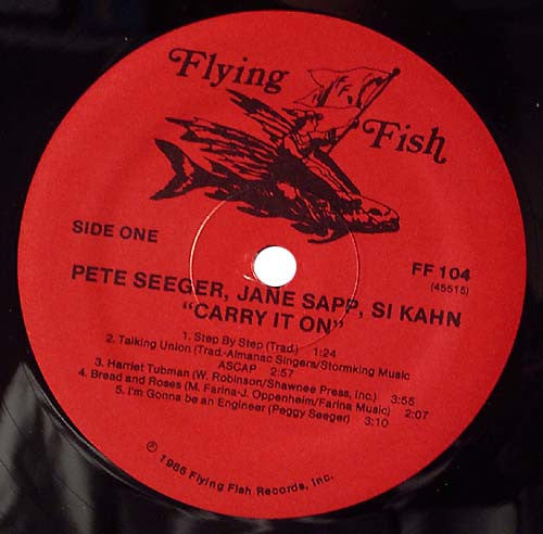 Pete Seeger, Jane Sapp, Si Kahn : Carry It On (Songs Of America's Working People) (LP,Album)